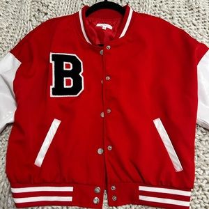Red vintage varsity jacket